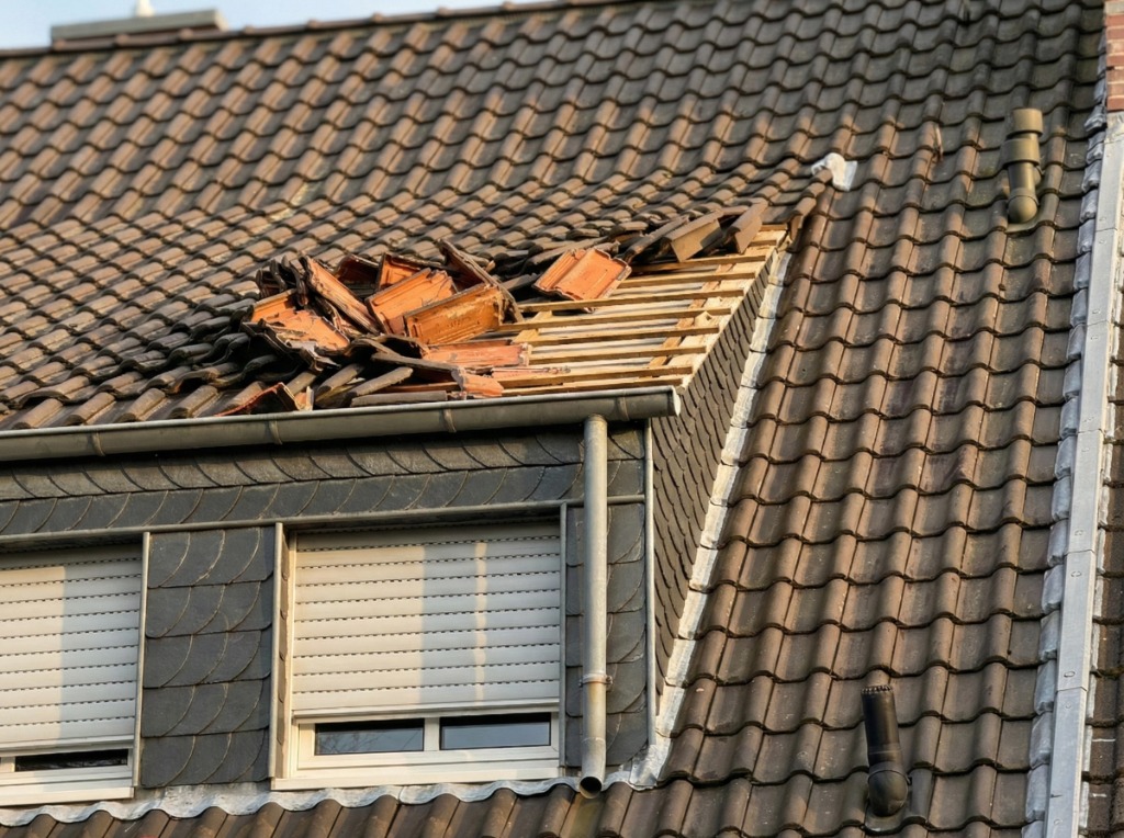 Vorher: Defektes Dach